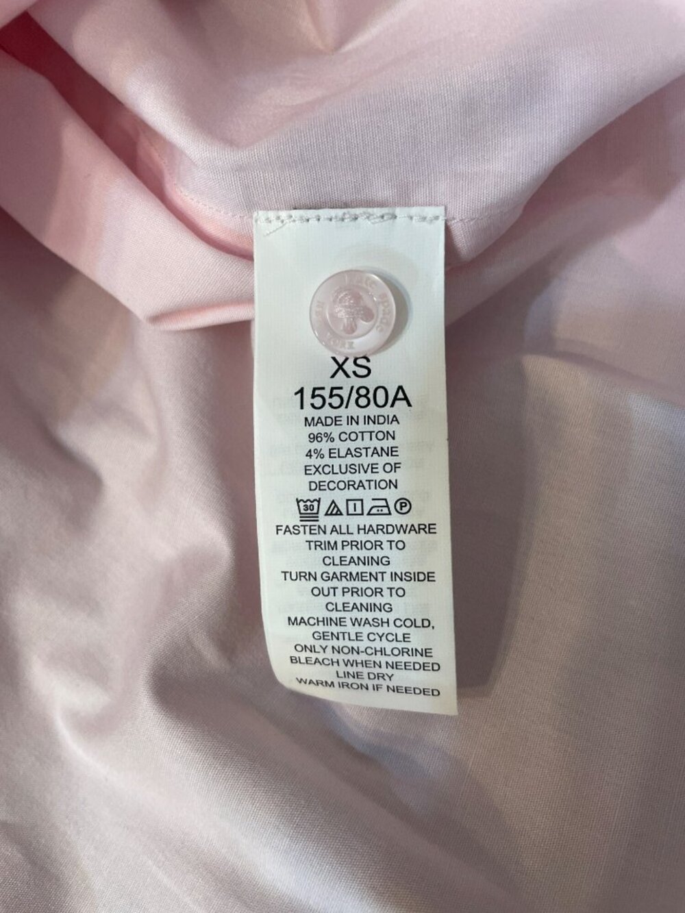 Kate Spade Pink Lemon XS  Shirt Embroidered Floral Collar Sz XS $248 DEFECT - Picture 7 of 7
